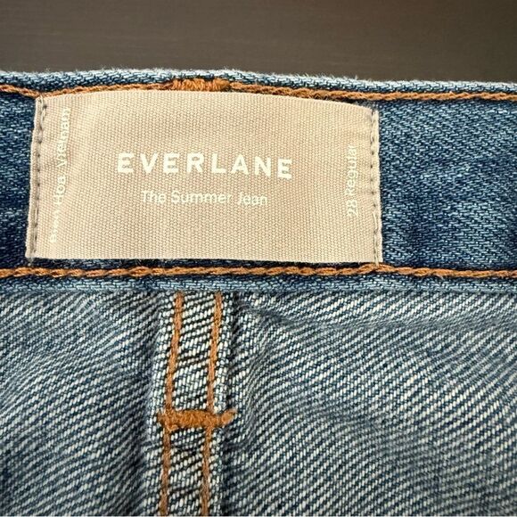Everlane The Summer Cropped Jeans Womens Sz 28 Regular Blue Distressed Denim - Picture 8 of 12